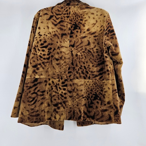 Vtg Linda Allard Ellen Tracy Leopard Velvet Blazer Jacket Women Size 10 Boho - Picture 2 of 8